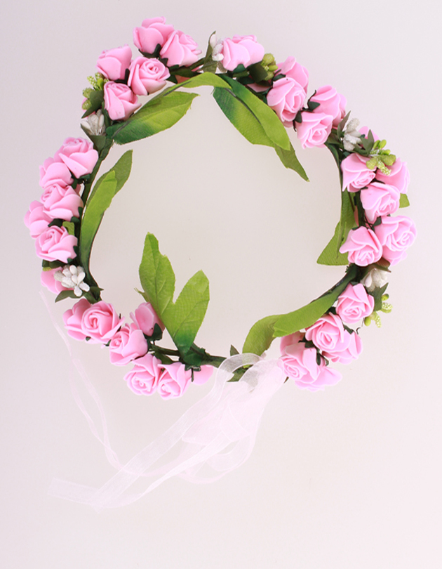 Rochelle Floral Crown in Light Fuschia